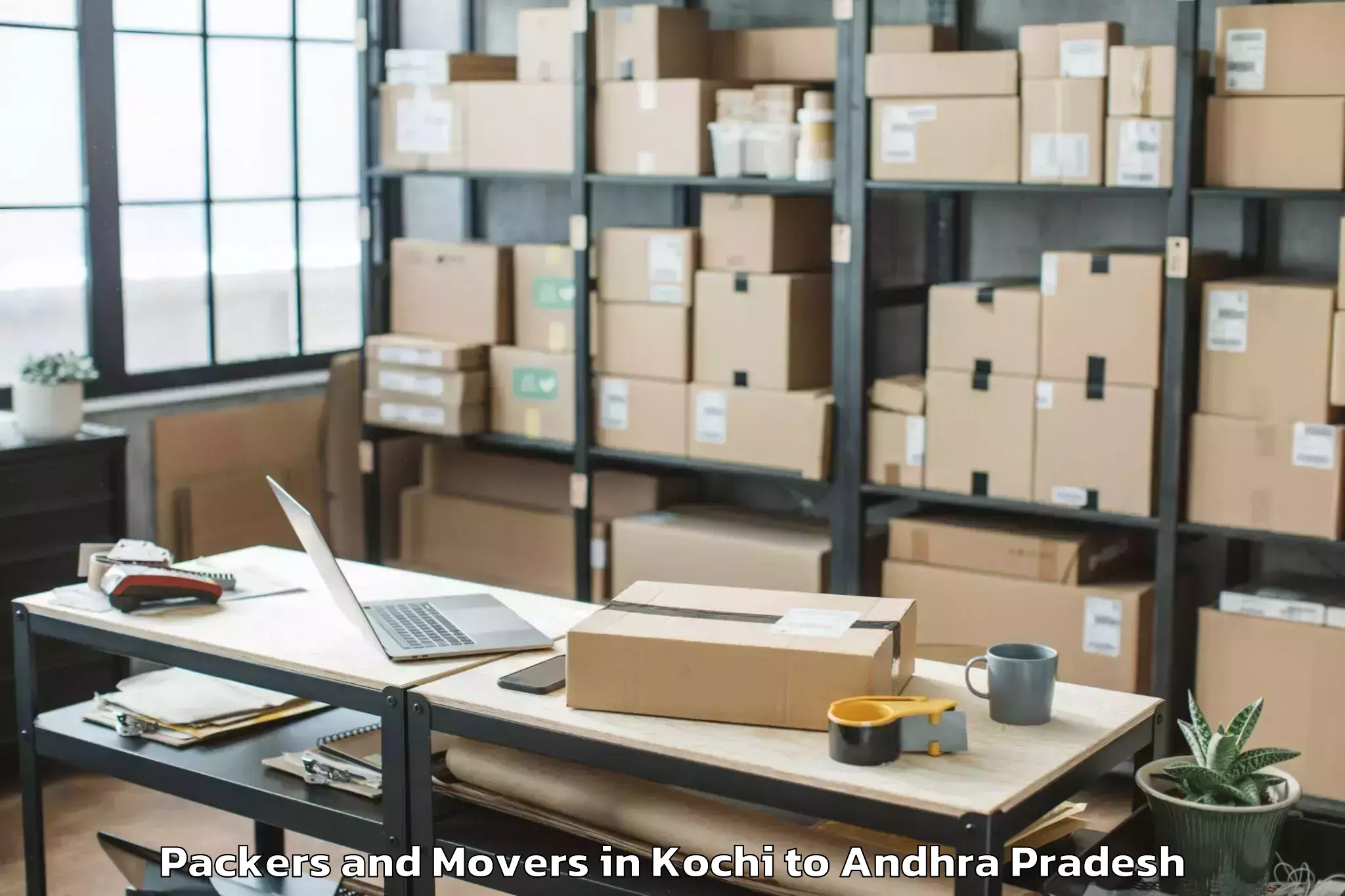 Quality Kochi to Vignan University Guntur Packers And Movers